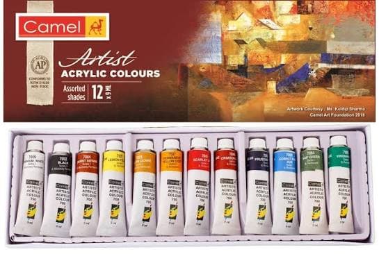 Camel Artist Acrylic Colours – 12 Shades