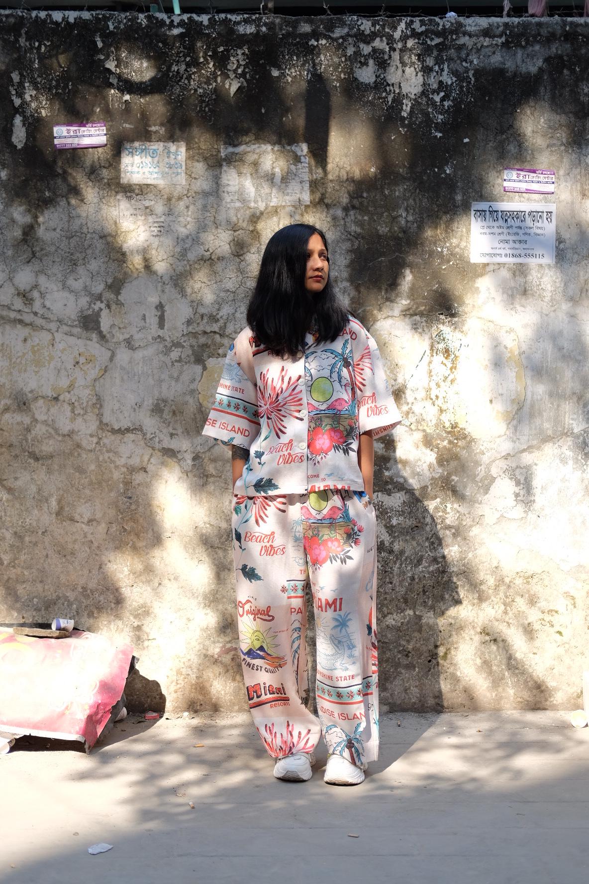 Miami Print Airy Shirts & Airy Trousers By Broque